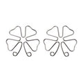 A pair of symmetrical silver wire floral non-pierced body jewelry clips showing adjustable loops.